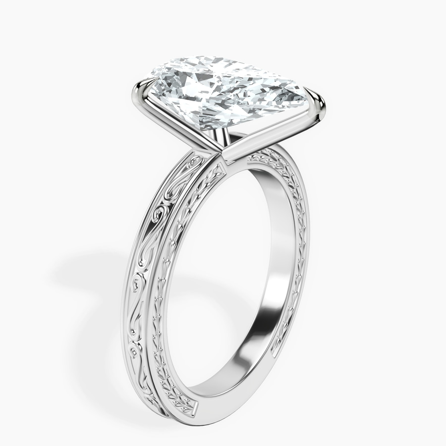 Platinum Ivory Vintage Solitaire Lab Diamond Ring standing product image one