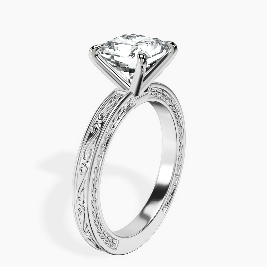 Platinum Ivory Vintage Solitaire Lab Diamond Ring standing product image one
