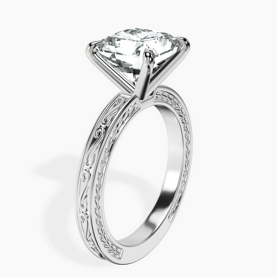 Platinum Ivory Vintage Solitaire Lab Diamond Ring standing product image one
