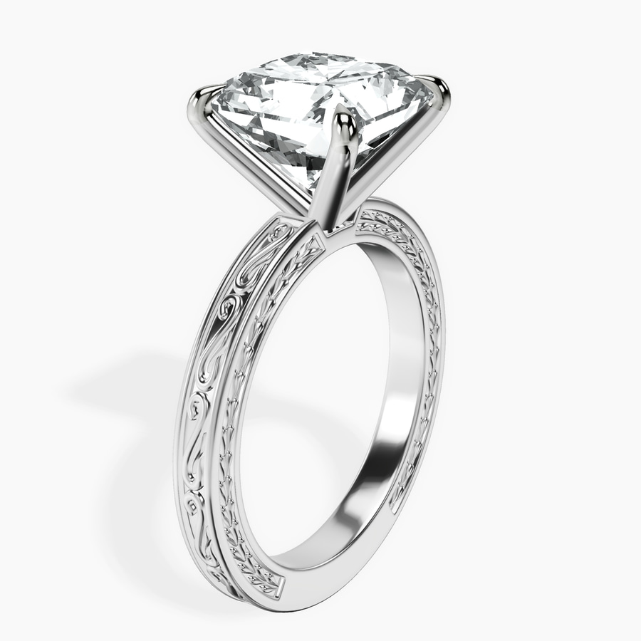 Platinum Ivory Vintage Solitaire Lab Diamond Ring standing product image one