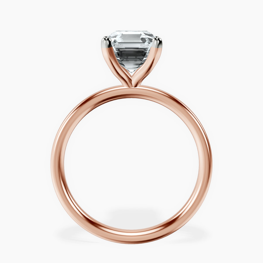 14kt Rose Gold Four Prong Solitaire 2mm Lab Diamond Ring side right image one