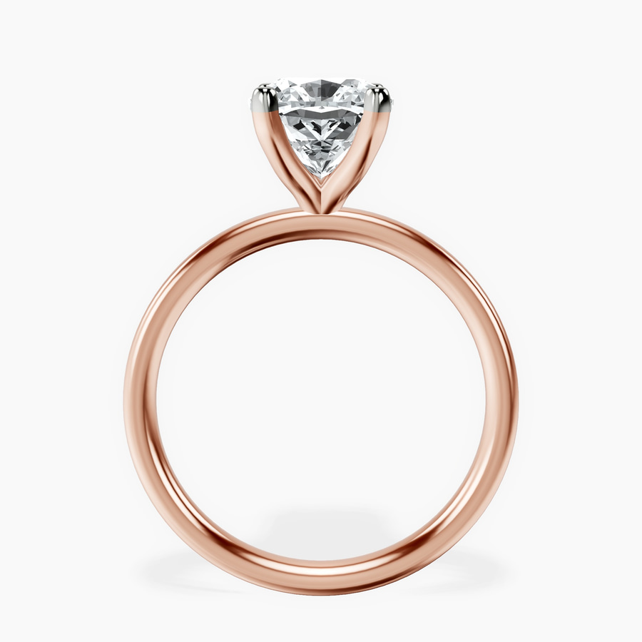 10kt Rose Gold Four Prong Solitaire 2mm Lab Diamond Ring side right image one
