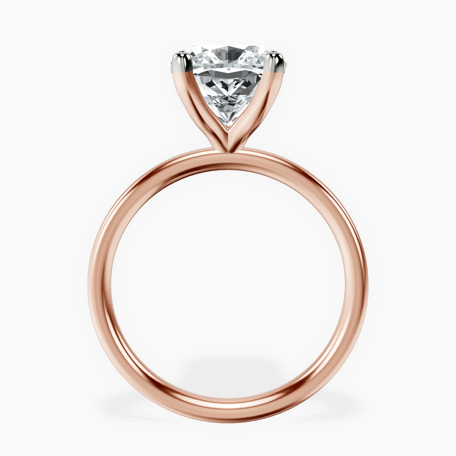 18kt Rose Gold Four Prong Solitaire 2mm Lab Diamond Ring side right image one