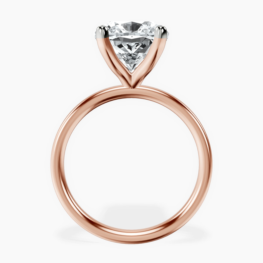 18kt Rose Gold Four Prong Solitaire 2mm Lab Diamond Ring side right image one