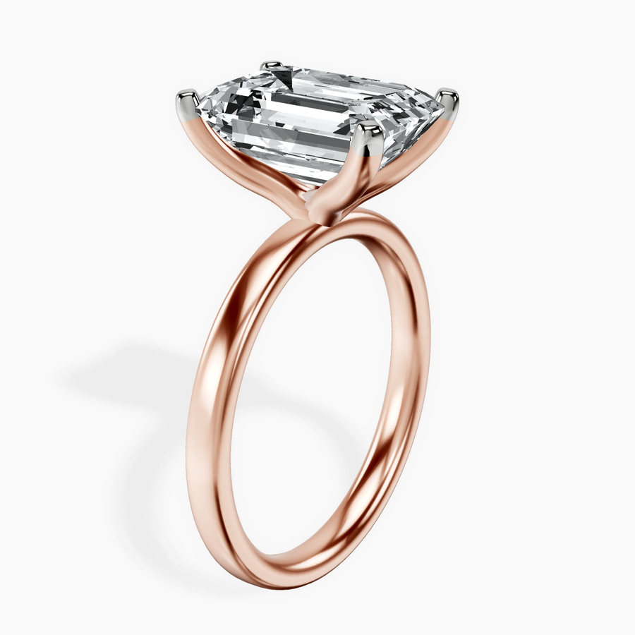 14kt Rose Gold Four Prong Solitaire 2mm Lab Diamond Ring standing product image one