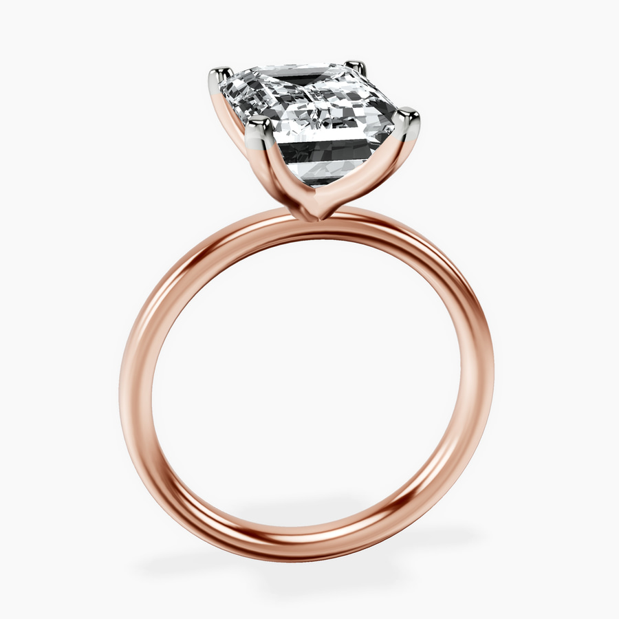 14kt Rose Gold Four Prong Solitaire 2mm Lab Diamond Ring side right image one