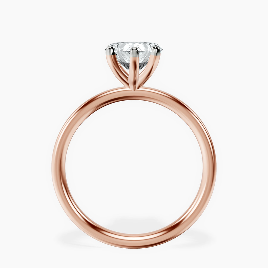 18kt Rose Gold Four Prong Solitaire 2mm Lab Diamond Ring side right image one