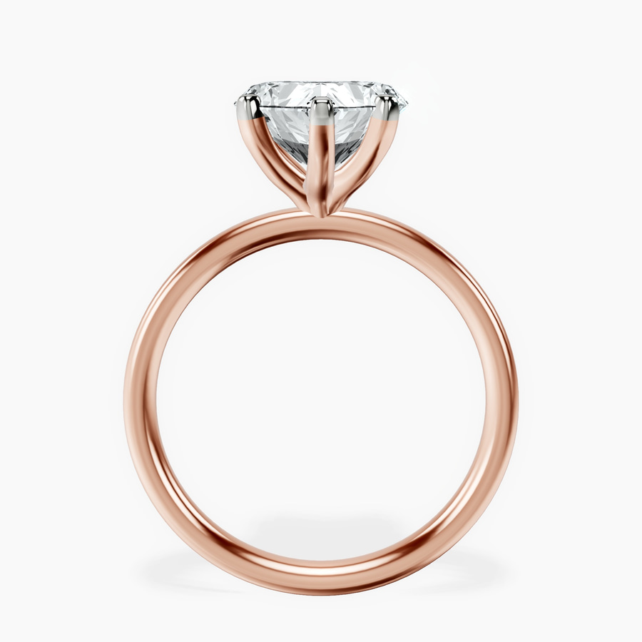 14kt Rose Gold Four Prong Solitaire 2mm Lab Diamond Ring side right image one