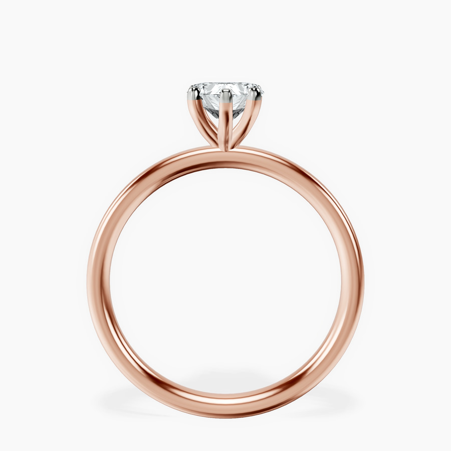 10kt Rose Gold Four Prong Solitaire 2mm Lab Diamond Ring side right image one
