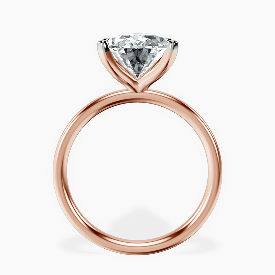 10kt Rose Gold Four Prong Solitaire 2mm Lab Diamond Ring side right image one