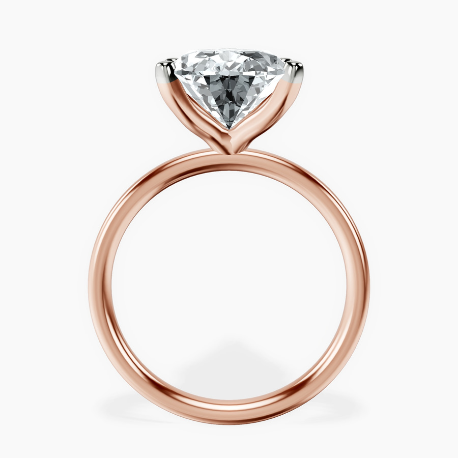 18kt Rose Gold Four Prong Solitaire 2mm Lab Diamond Ring side right image one