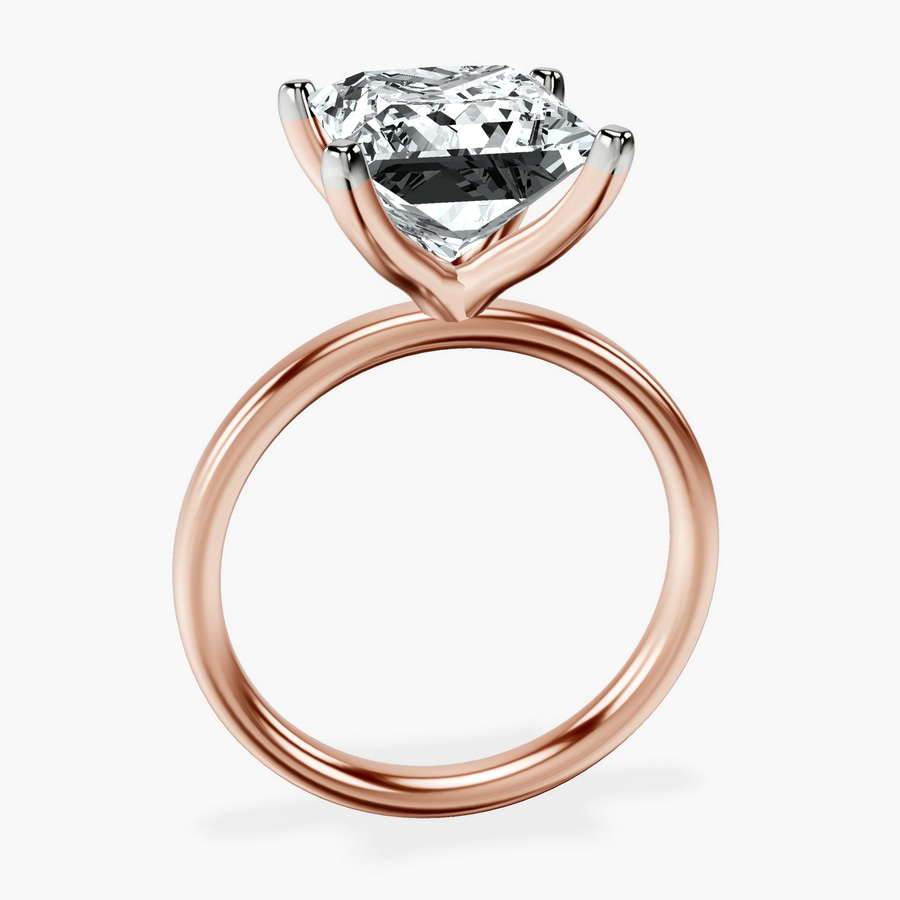 10kt Rose Gold Four Prong Solitaire 2mm Lab Diamond Ring side right image one