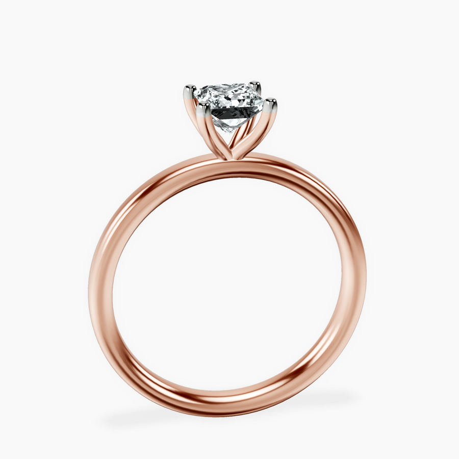 18kt Rose Gold Four Prong Solitaire 2mm Lab Diamond Ring side right image one