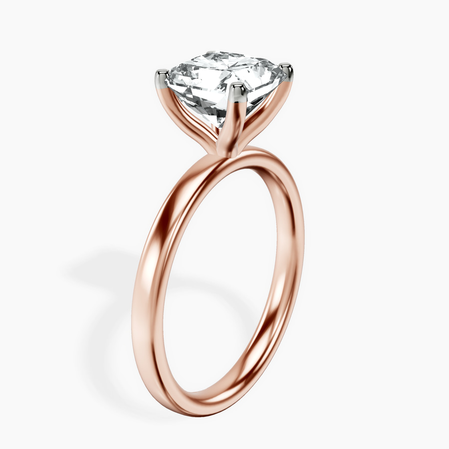 10kt Rose Gold Four Prong Solitaire 2mm Lab Diamond Ring standing product image one