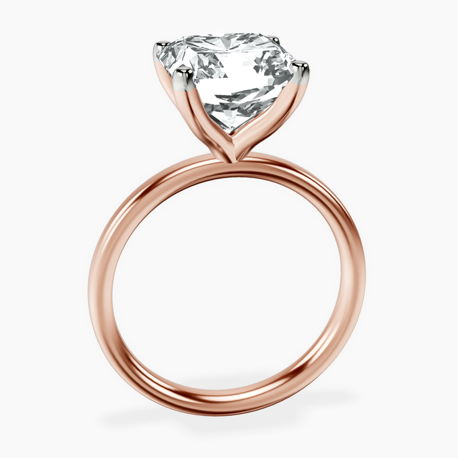 14kt Rose Gold Four Prong Solitaire 2mm Lab Diamond Ring side right image one