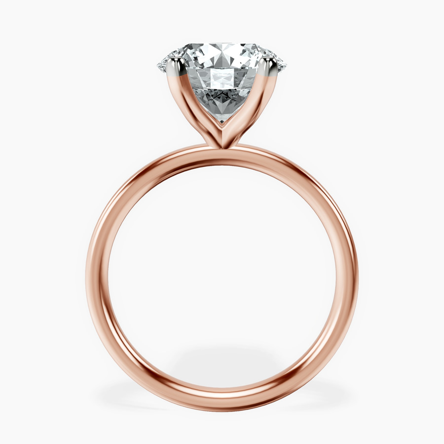 18kt Rose Gold Four Prong Solitaire 2mm Lab Diamond Ring side right image one