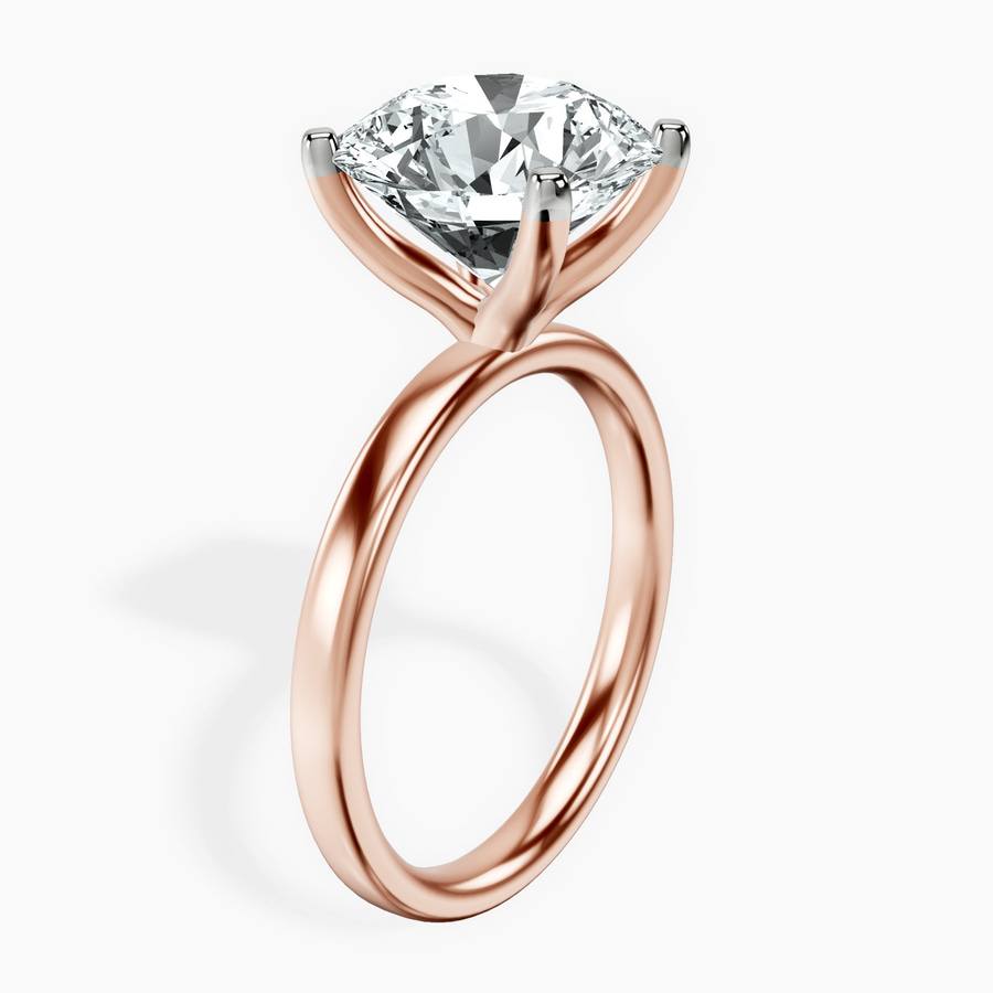 18kt Rose Gold Four Prong Solitaire 2mm Lab Diamond Ring standing product image one