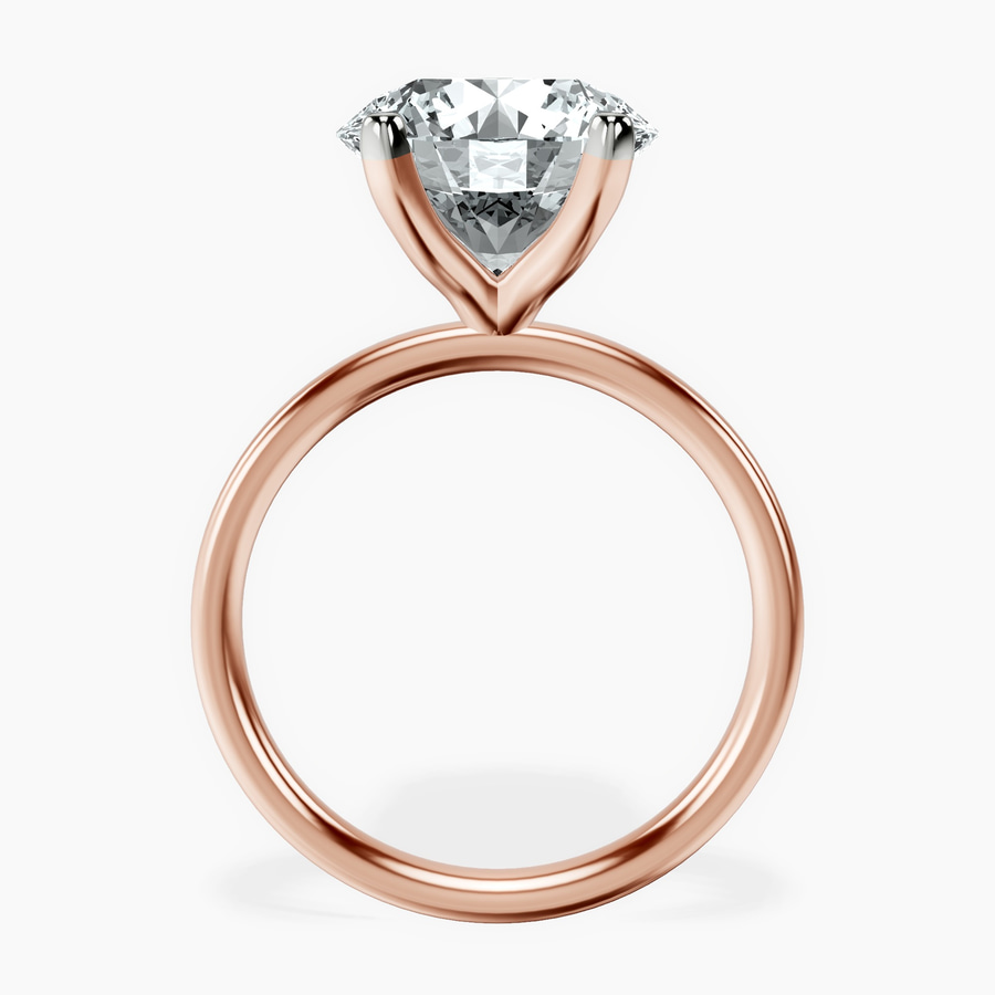18kt Rose Gold Four Prong Solitaire 2mm Lab Diamond Ring side right image one