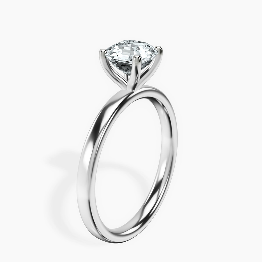 Platinum Four Prong Solitaire 2mm Lab Diamond Ring standing product image one