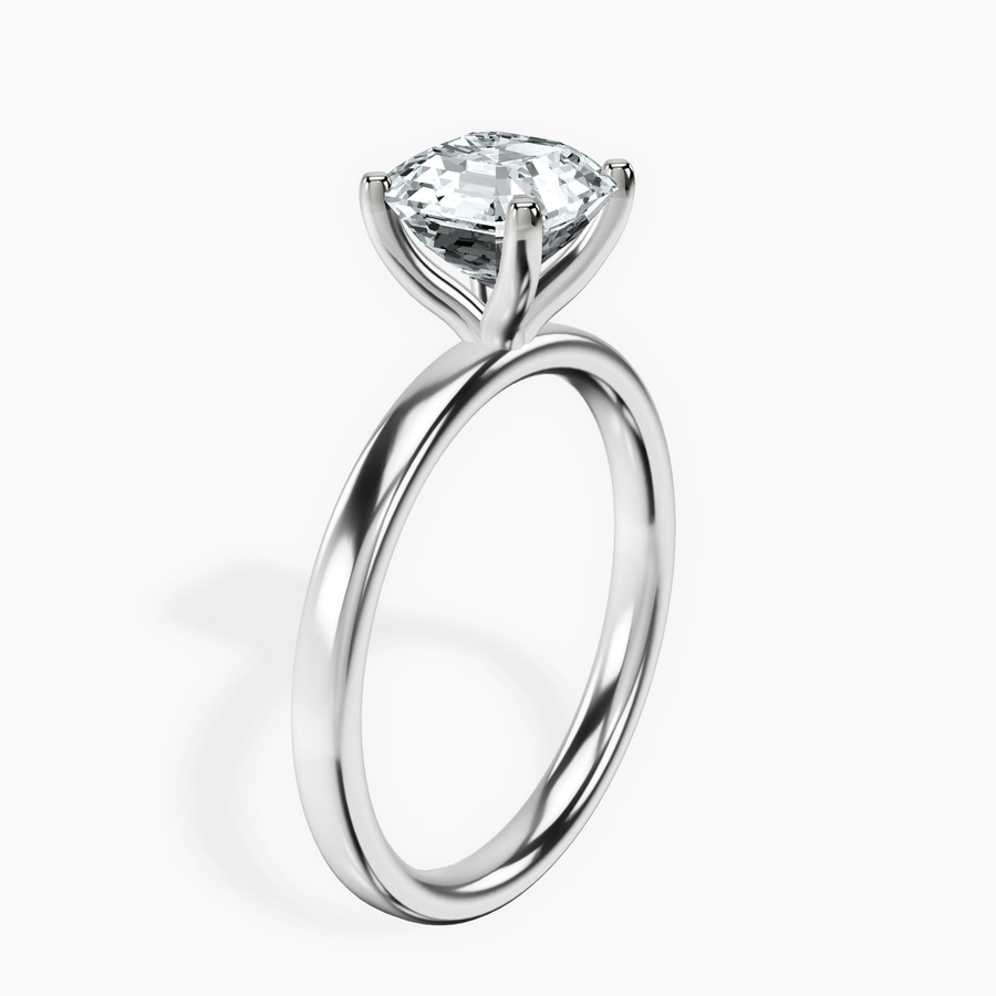 Platinum Four Prong Solitaire 2mm Lab Diamond Ring standing product image one