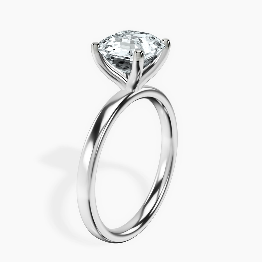 Platinum Four Prong Solitaire 2mm Lab Diamond Ring standing product image one