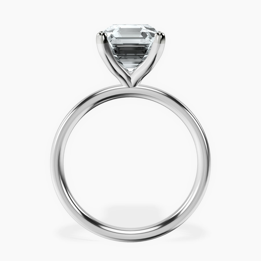 18kt White Gold Four Prong Solitaire 2mm Lab Diamond Ring side right image one