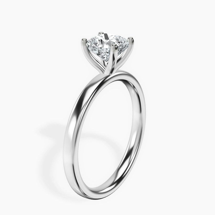 14kt White Gold Four Prong Solitaire 2mm Lab Diamond Ring standing product image one