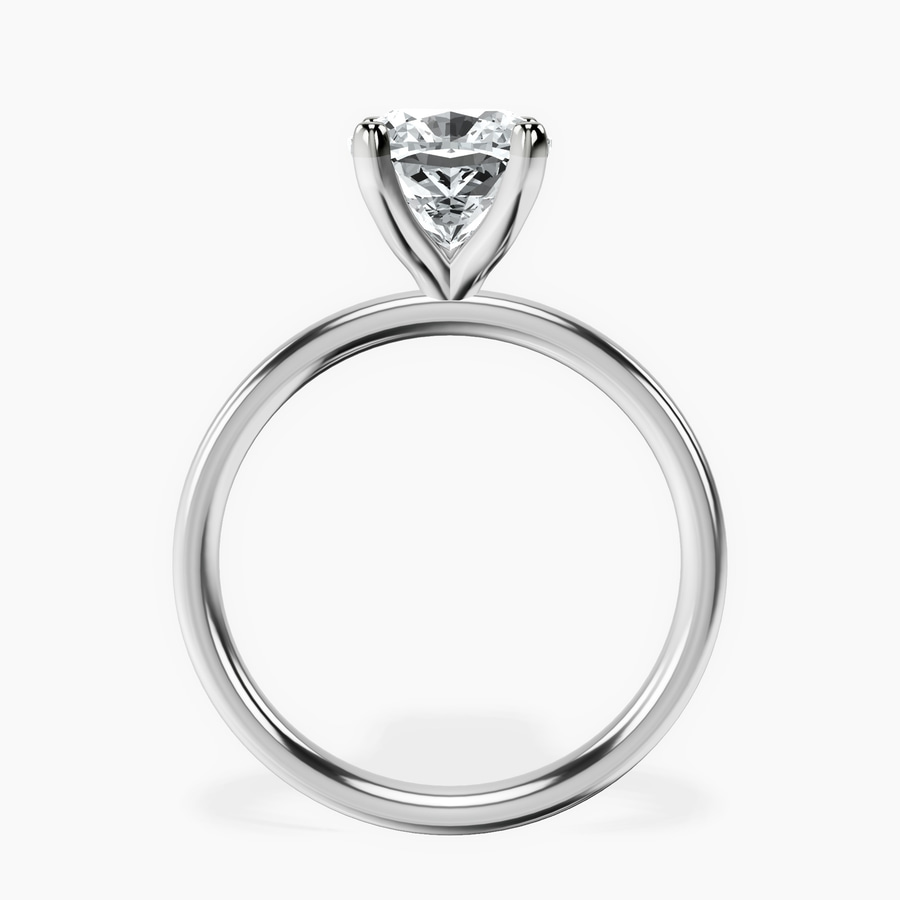 18kt White Gold Four Prong Solitaire 2mm Lab Diamond Ring side right image one