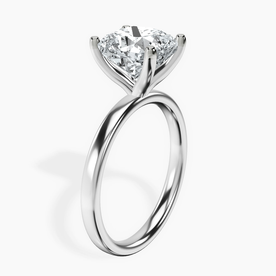 Platinum Four Prong Solitaire 2mm Lab Diamond Ring standing product image one