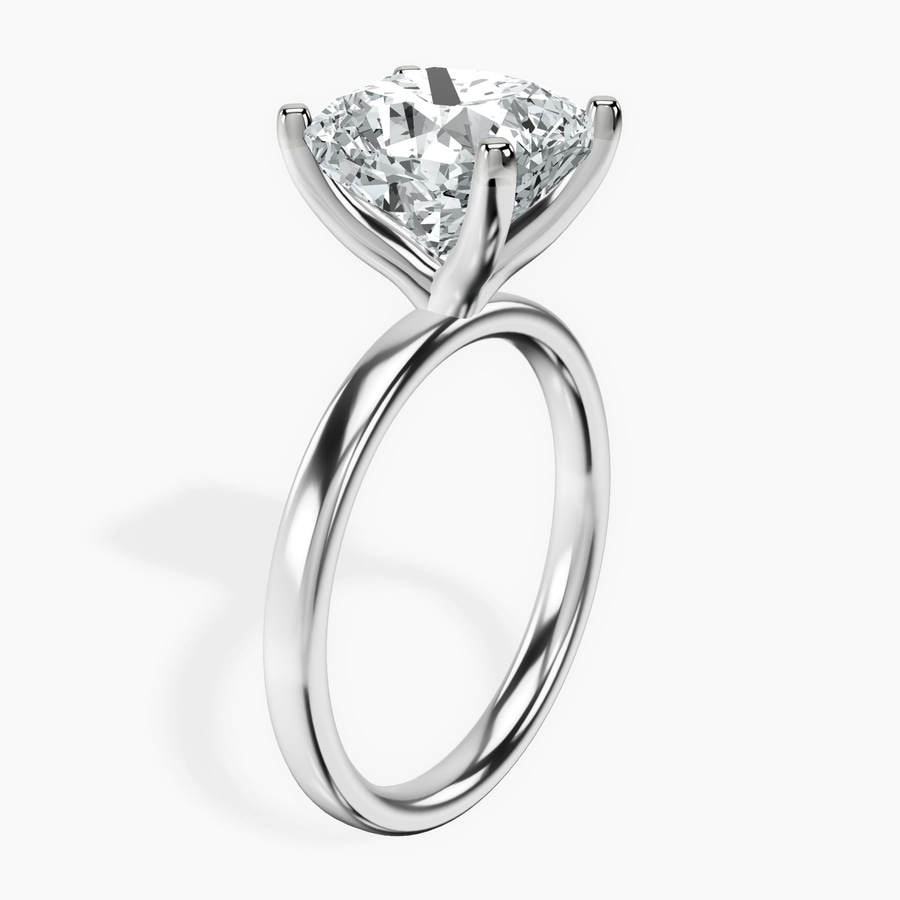 14kt White Gold Four Prong Solitaire 2mm Lab Diamond Ring standing product image one