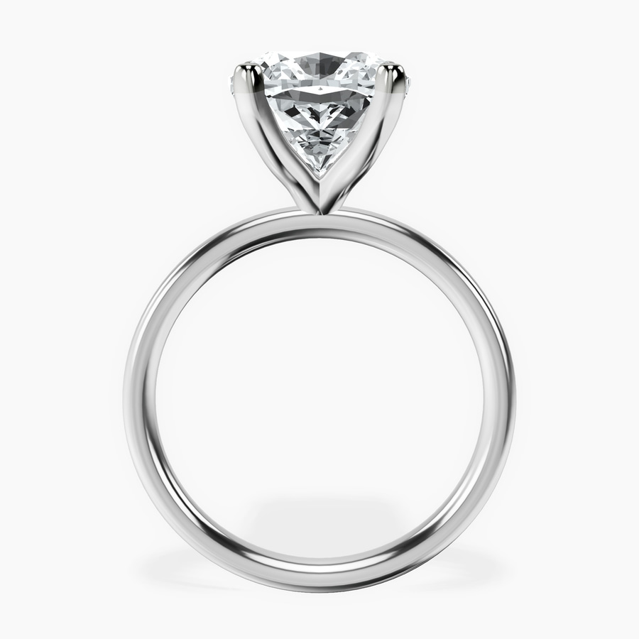 14kt White Gold Four Prong Solitaire 2mm Lab Diamond Ring side right image one