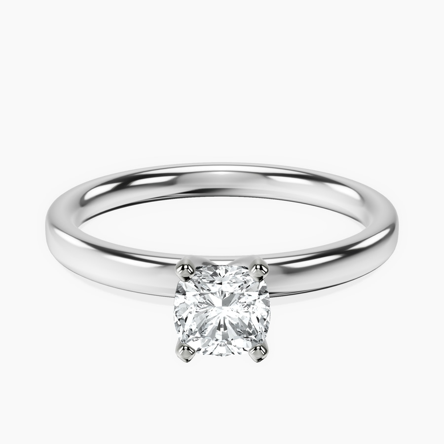 Platinum Four Prong Solitaire 2mm Lab Diamond Ring front image
