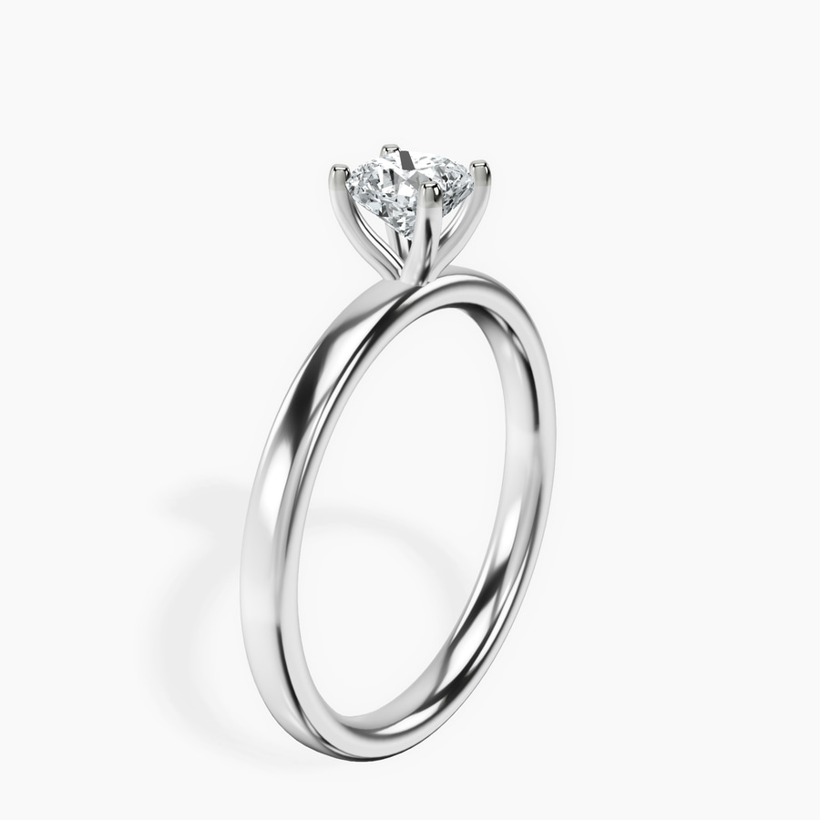 Platinum Four Prong Solitaire 2mm Lab Diamond Ring standing product image one
