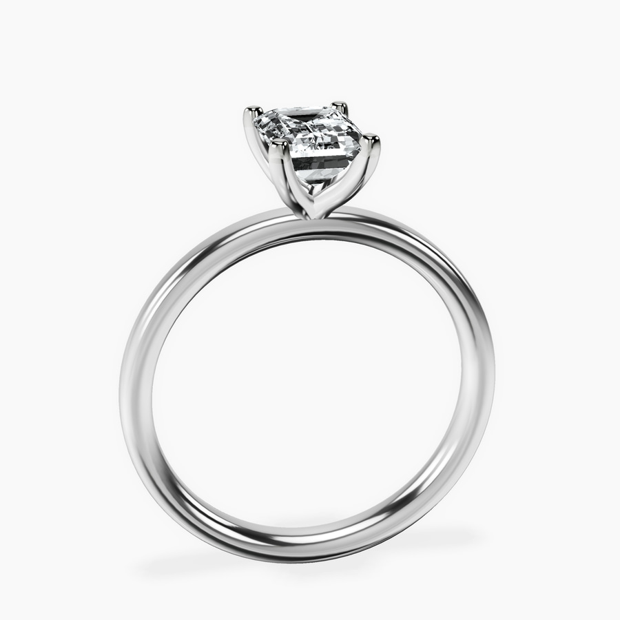 Platinum Four Prong Solitaire 2mm Lab Diamond Ring side right image one