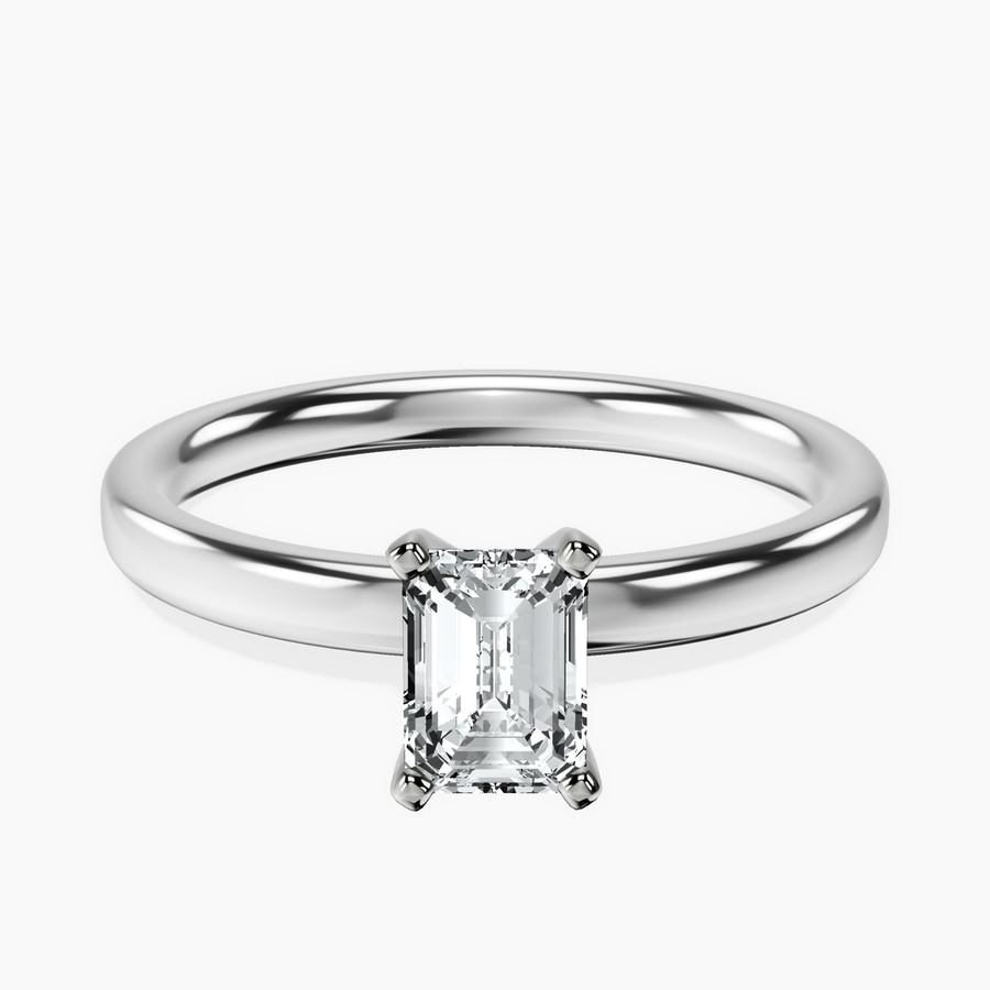 Platinum Four Prong Solitaire 2mm Lab Diamond Ring front image