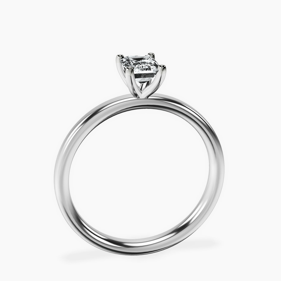 Platinum Four Prong Solitaire 2mm Lab Diamond Ring side right image one