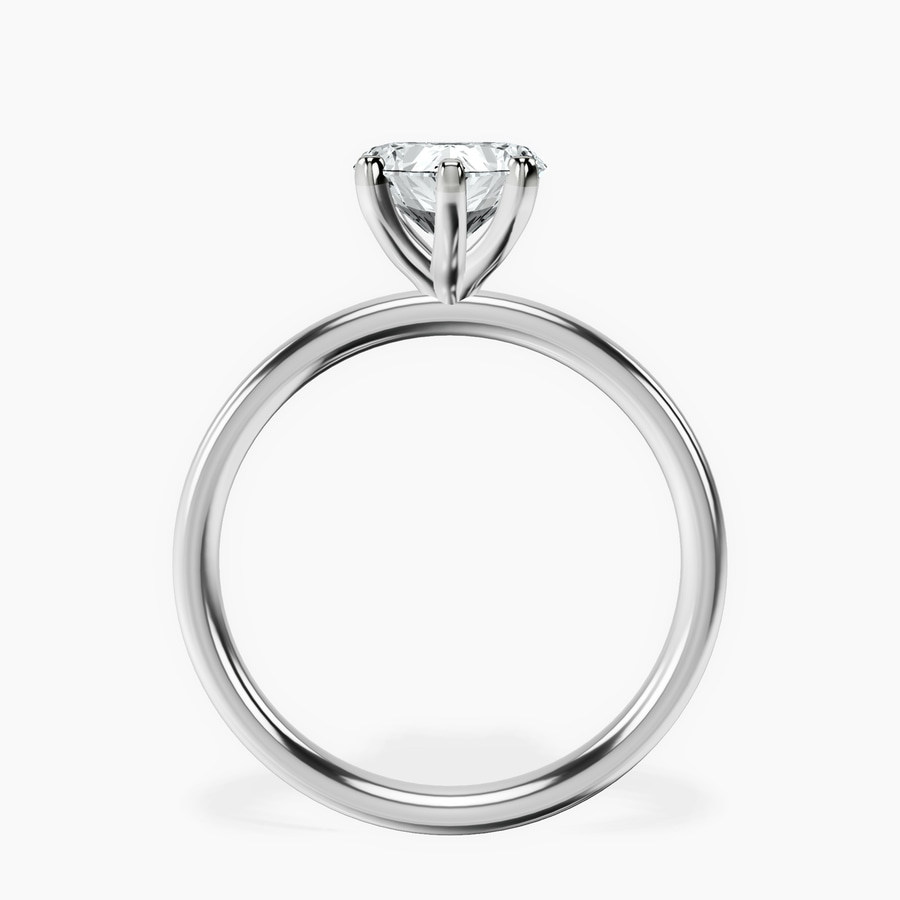 18kt White Gold Four Prong Solitaire 2mm Lab Diamond Ring side right image one