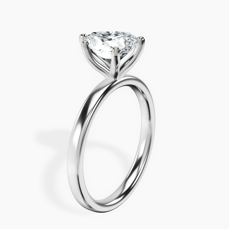 Platinum Four Prong Solitaire 2mm Lab Diamond Ring standing product image one