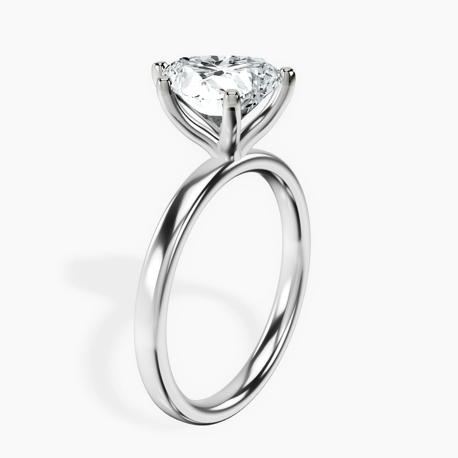 Platinum Four Prong Solitaire 2mm Lab Diamond Ring standing product image one