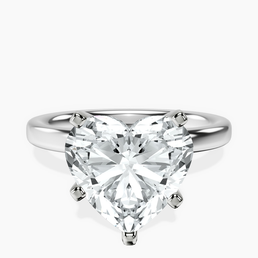18kt White Gold Four Prong Solitaire 2mm Lab Diamond Ring front image