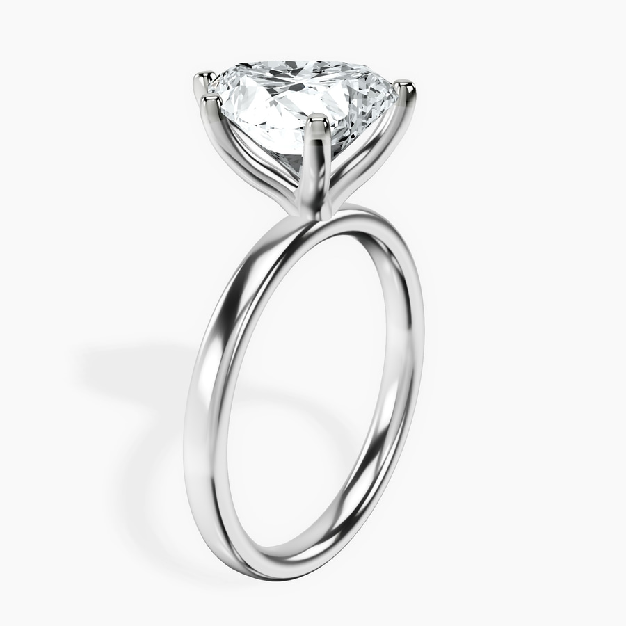 18kt White Gold Four Prong Solitaire 2mm Lab Diamond Ring standing product image one