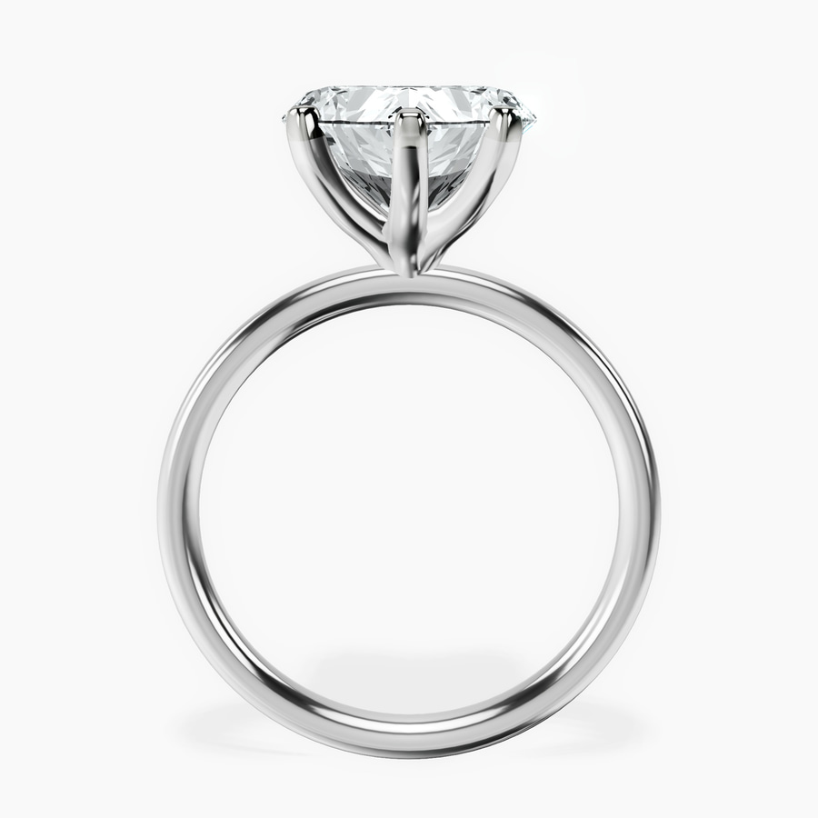 18kt White Gold Four Prong Solitaire 2mm Lab Diamond Ring side right image one