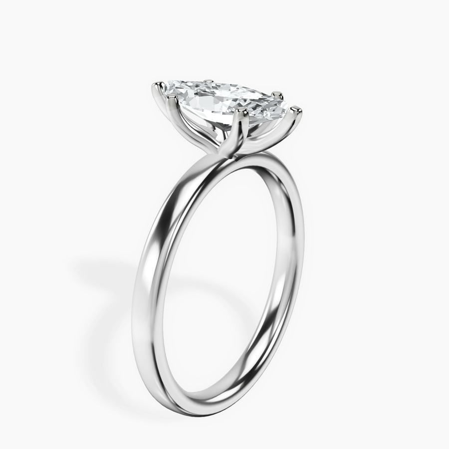 Platinum Four Prong Solitaire 2mm Lab Diamond Ring standing product image one