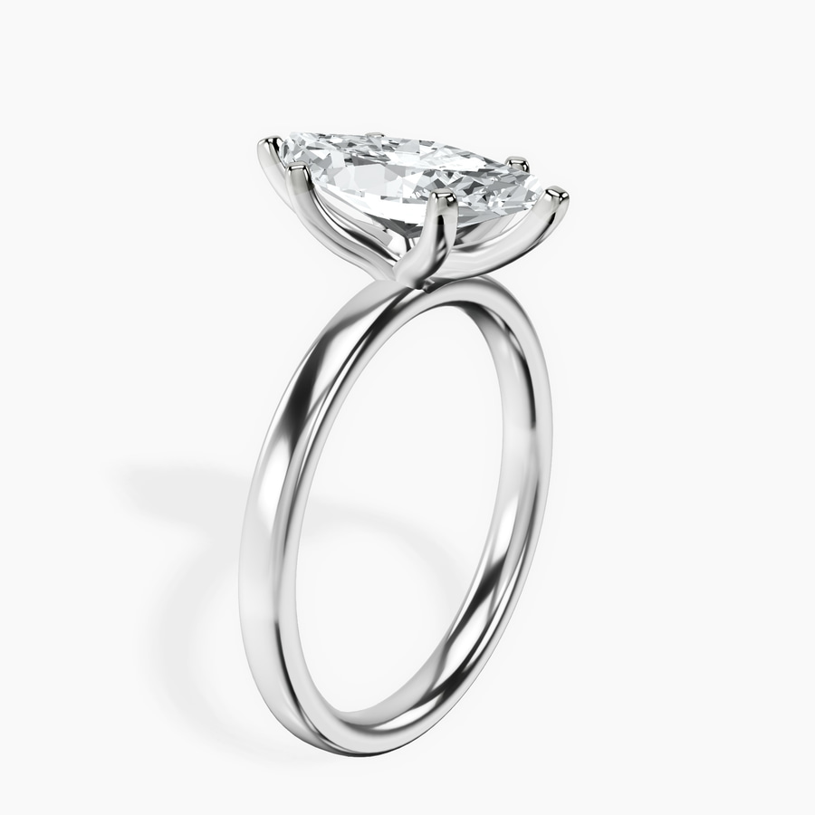 Platinum Four Prong Solitaire 2mm Lab Diamond Ring standing product image one