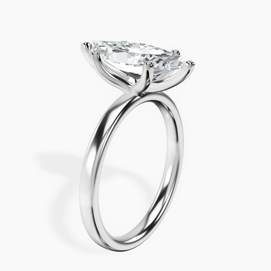 Platinum Four Prong Solitaire 2mm Lab Diamond Ring standing product image one