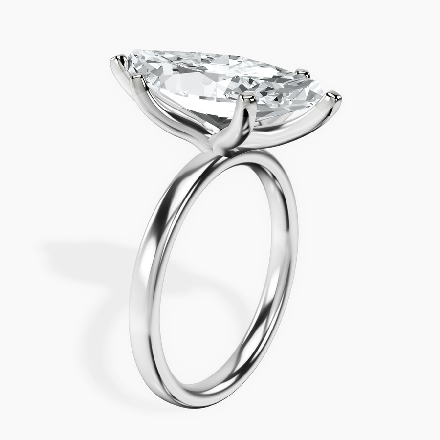 18kt White Gold Four Prong Solitaire 2mm Lab Diamond Ring standing product image one