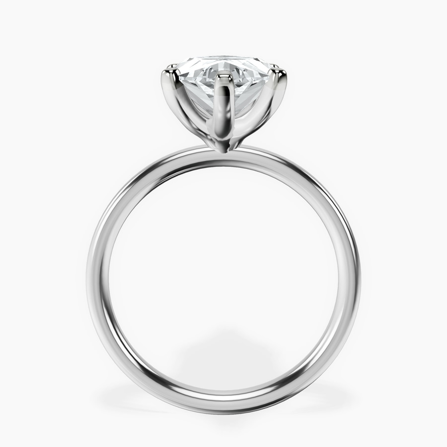 18kt White Gold Four Prong Solitaire 2mm Lab Diamond Ring side right image one