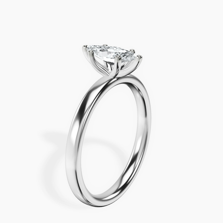 Platinum Four Prong Solitaire 2mm Lab Diamond Ring standing product image one