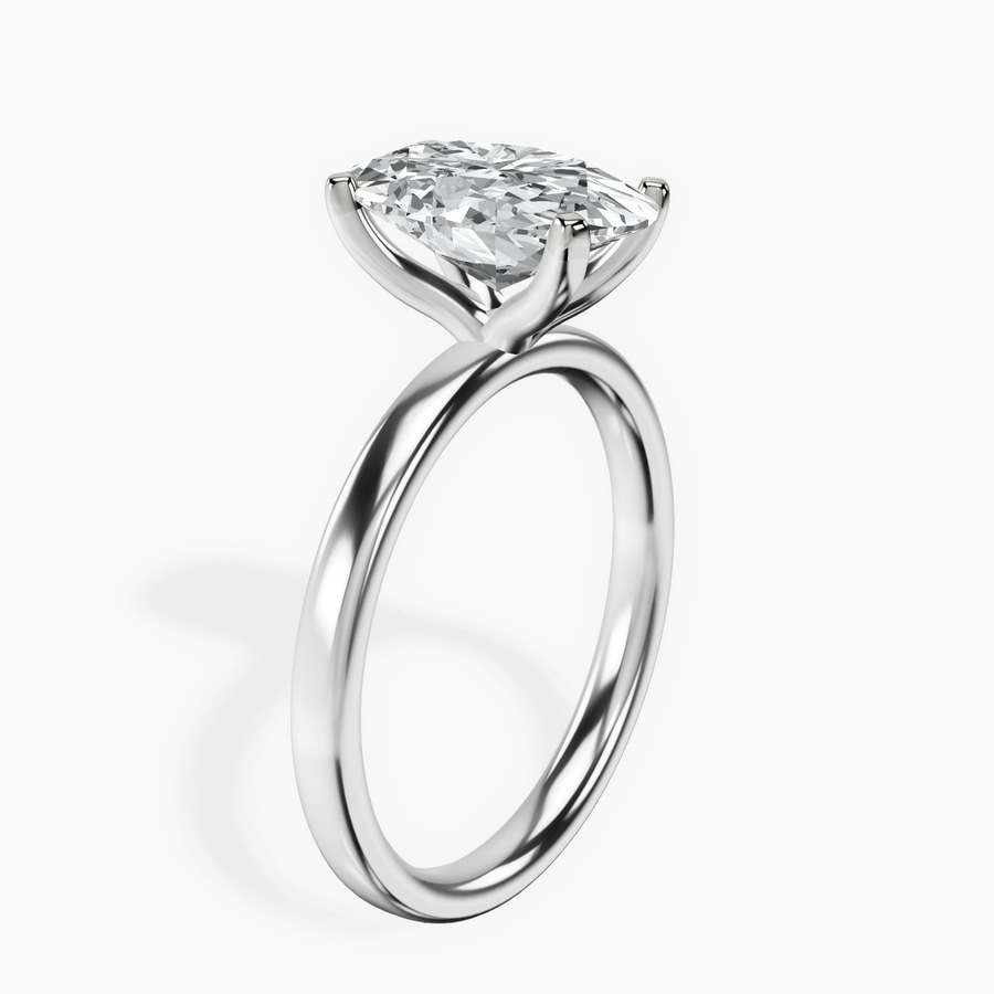 Platinum Four Prong Solitaire 2mm Lab Diamond Ring standing product image one