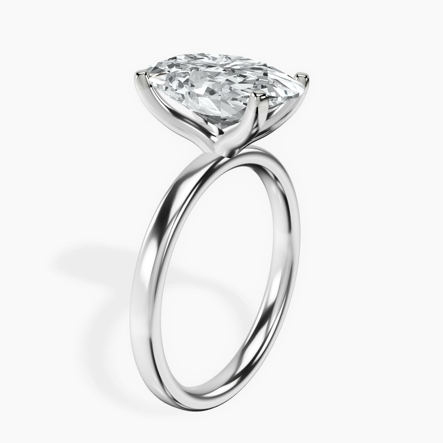 Platinum Four Prong Solitaire 2mm Lab Diamond Ring standing product image one